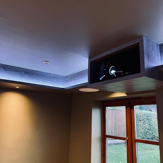 Bespoke media wall by DTR Customs, Nottingham